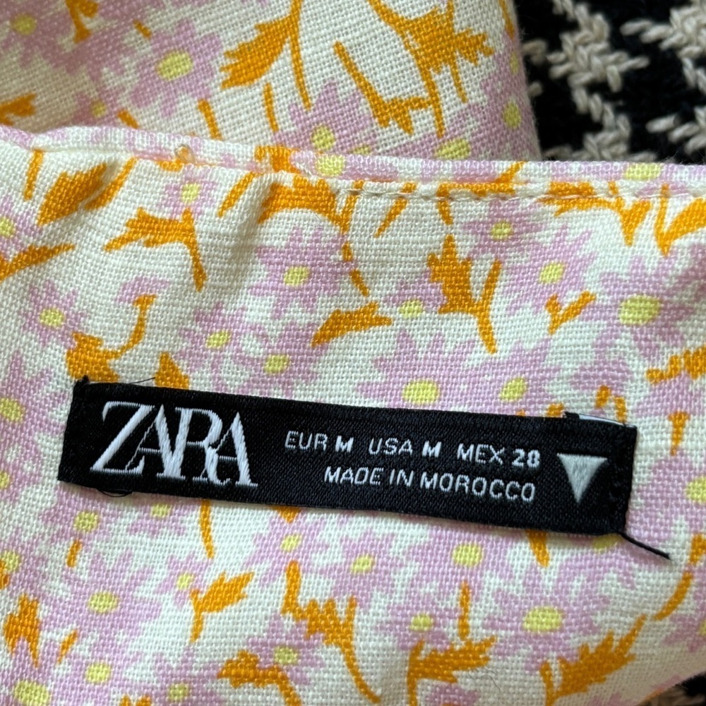 Zara | Linen Floral Cutout Mini Dress - Picture 16 of 16